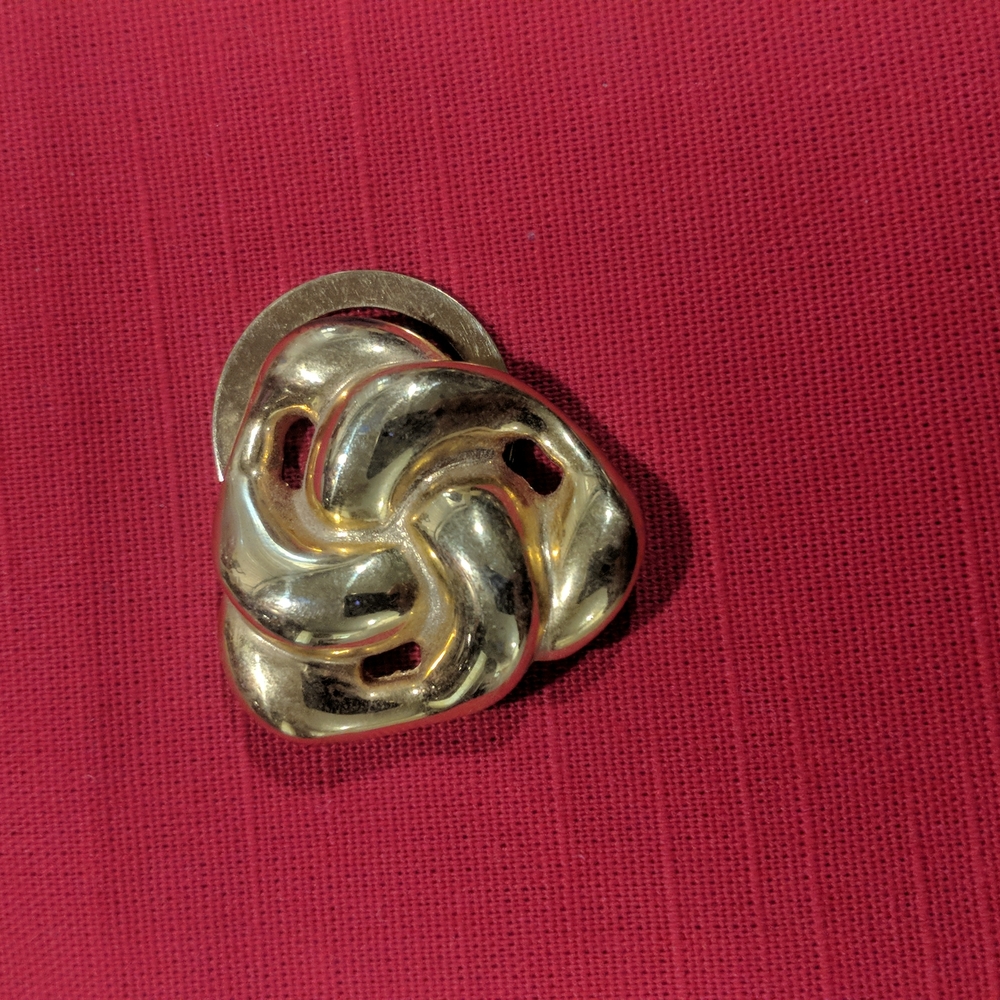 Gold tone knot scarf jewelry